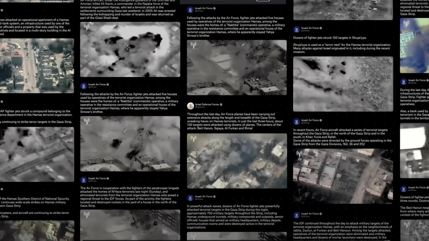 A screenshot of some of the publicly released footage analysed by Airwars (Airwars/YouTube)