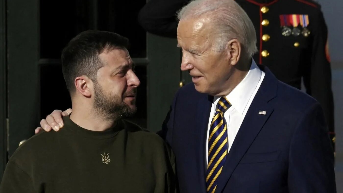 Le président américain Joe Biden reçoit son homologue ukrainien Volodymyr Zelensky à la Maison-Blanche, le 21 décembre 2022 à Washington (AFP)