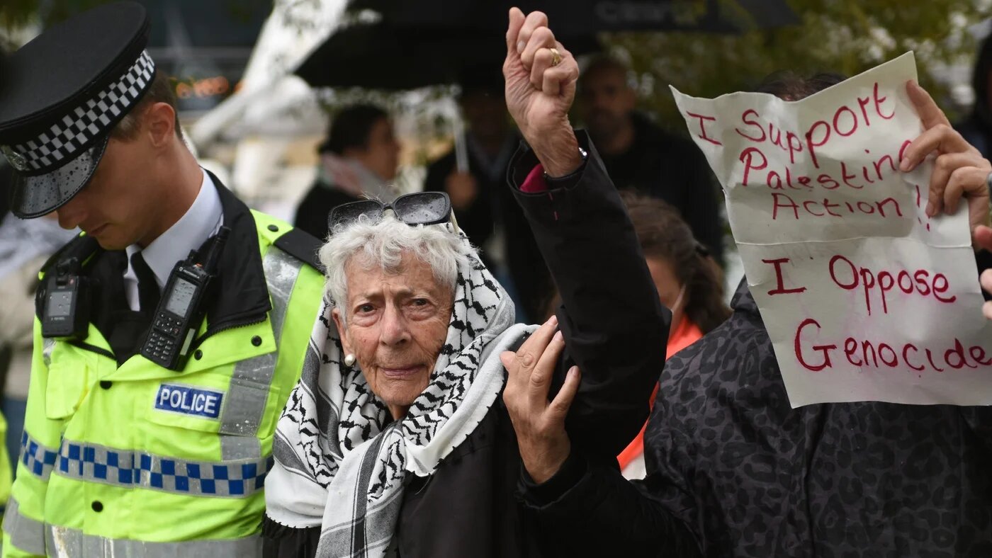 Owen being arrested outside the Labour Party conference, 27 September, Liverpool (Amelia Halls)