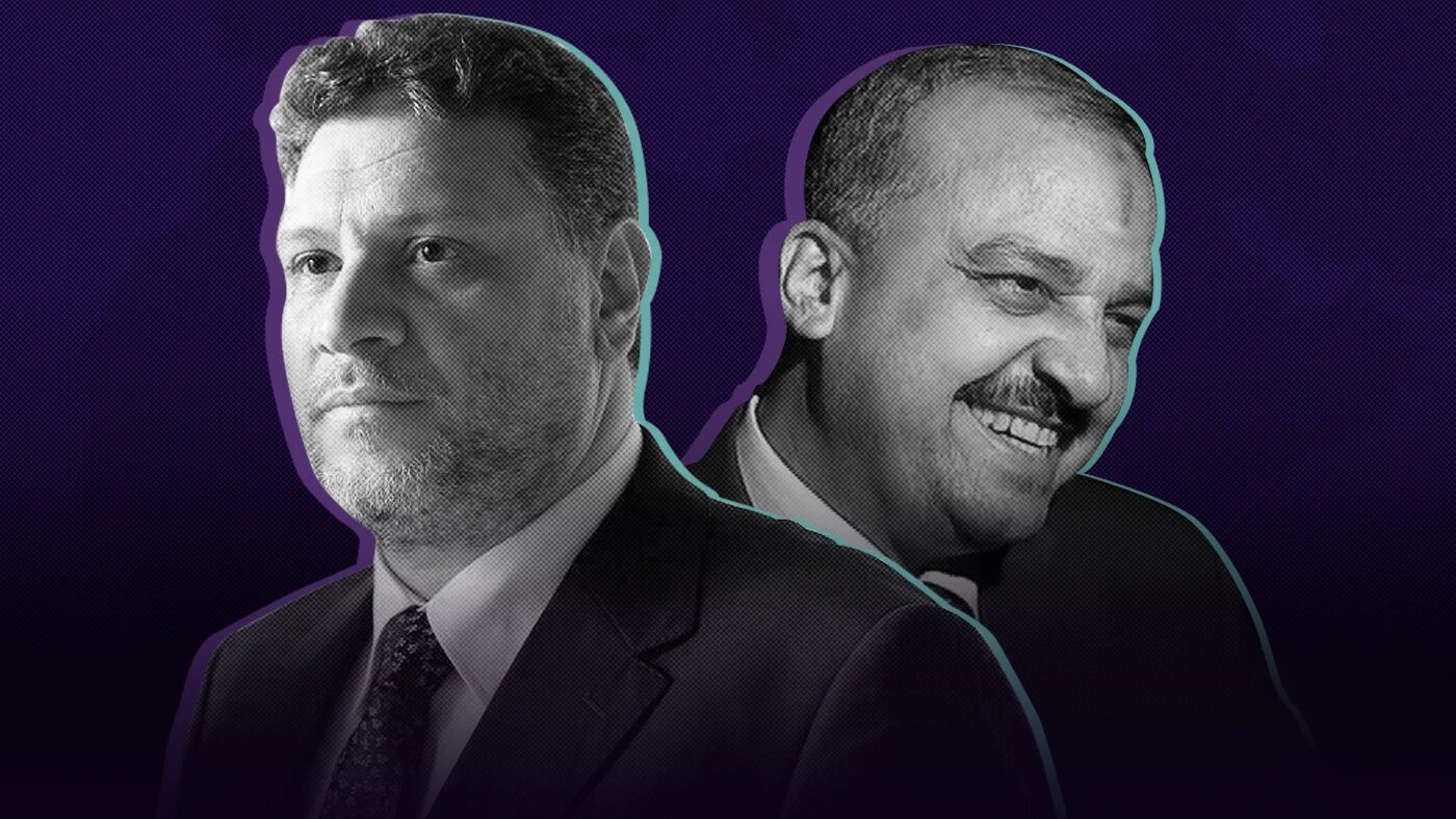 Les anciens députés Osama Yassin (à gauche) et Mohamed el-Beltagy (à droite) font partie des douze personnalités d’opposition condamnées à mort en Égypte (MEE/illustration : Hossam Sarhan)