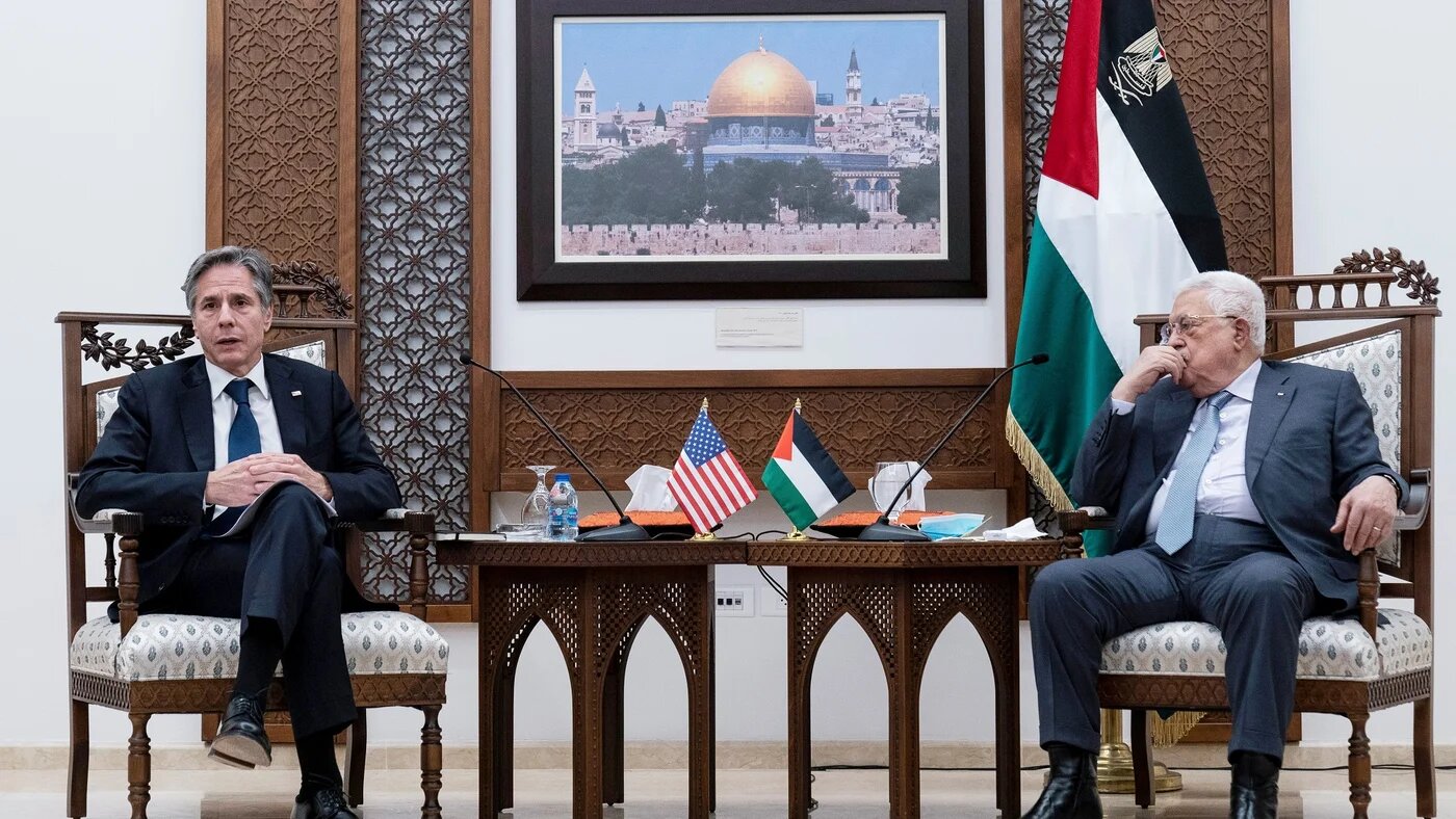 US Secretary of State Tony Blinken meets with Palestinian President Mahmoud Abbas