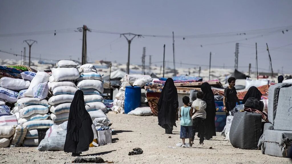 A picture taken at the Kurdish-run al-Hol camp on 14 September 2021, where relatives of suspected Islamic State (IS) group fightersa are being held.
