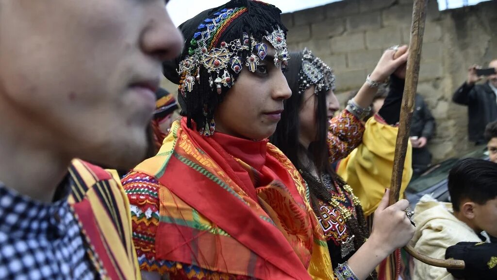 Célébration de Yennayer, le 12 janvier 2018 à Tizi Ouzou, en Kabylie, Algérie (AFP/Ryad Kramdi)