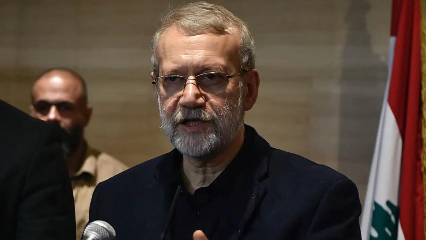 Ali Larijani, senior adviser to Iran’s supreme leader, delivers a statement after meeting with Lebanon’s parliament speaker in Beirut on 15 November 2024 (AFP)