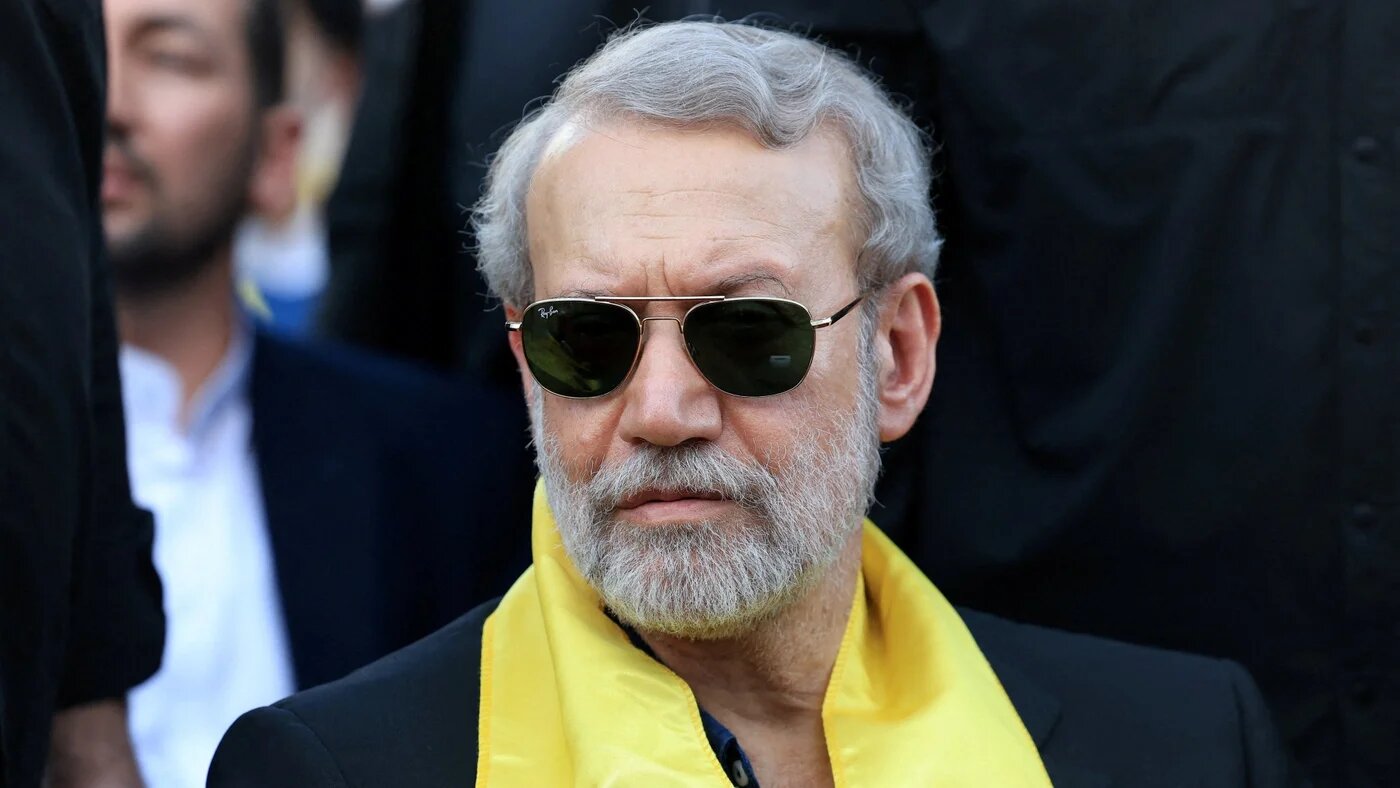 Ali Larijani attends a ceremony held by Hezbollah to commemorate the first anniversary of their late leader Hassan Nasrallah's killing by Israel, on the outskirts of Beirut, Lebanon, on 27 September 2025 (Reuters/Mohamed Azakir)