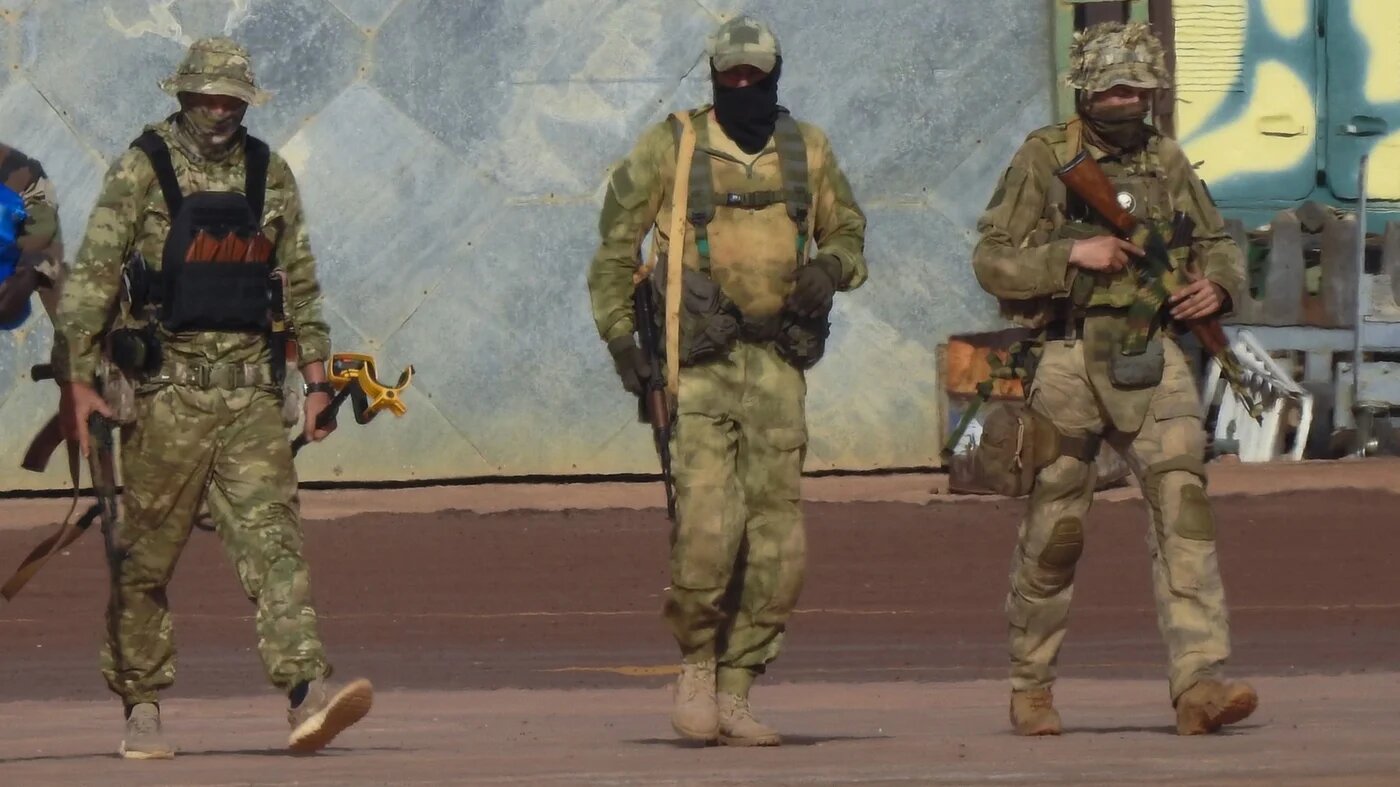 Wagner mercenaries are pictured in this photo taken in Mali in January 2022 (French Army/AP)