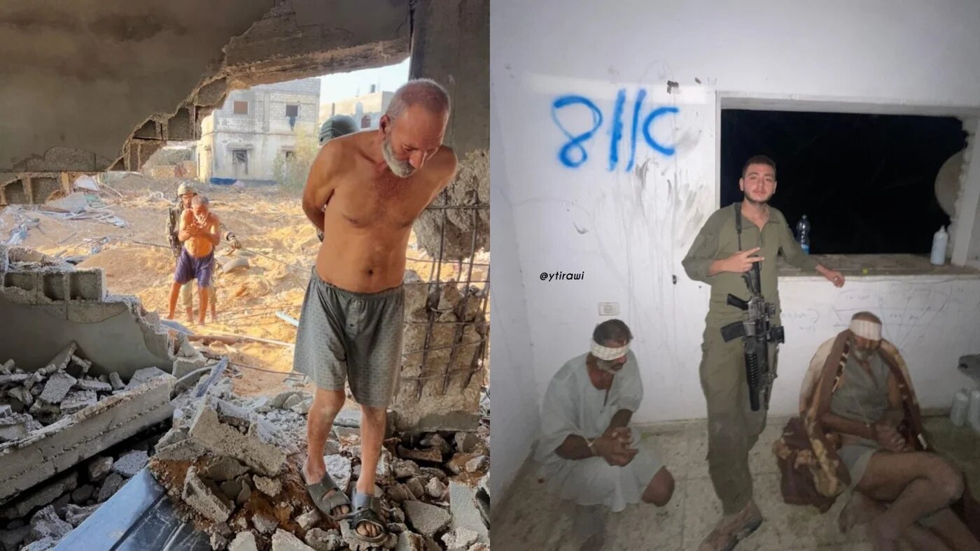 The last known photograph of Palestinian men Nadi Marouf and Ali Marouf, who were reportedly killed in November 2024 after being used as human shields (Younis Tirawi/X)