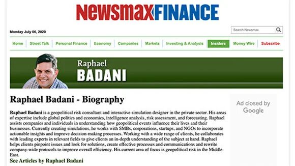 Les photos de profil de Raphael Badani ont été volées sur le blog du fondateur d’une startup de San Diego (capture d’écran Newsmax)