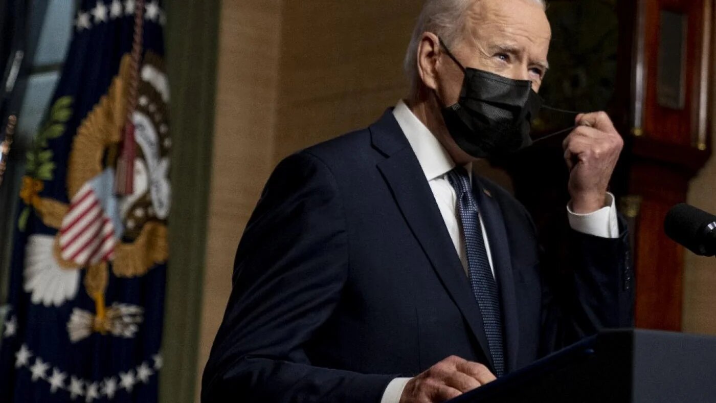 Le président américain Joe Biden s’exprime à Washington, le 14 avril 2021 (AFP)