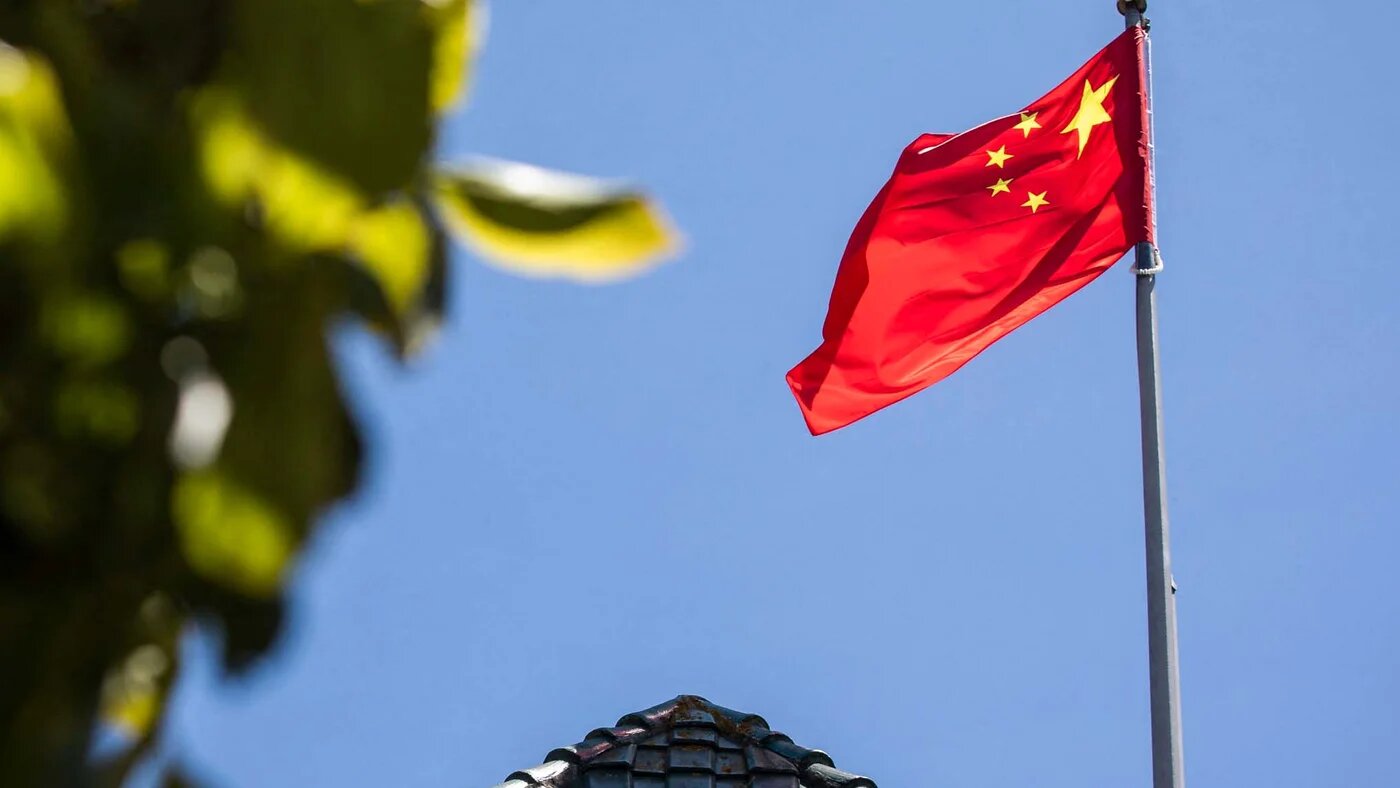 The flag of the People's Republic of China flies above the country's consulate in San Francisco, California, on 23 July 2020.