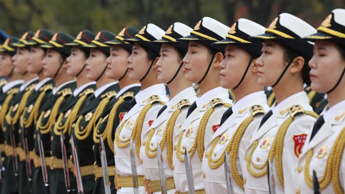Des soldates chinoises participent à une cérémonie à Beijing, en novembre 2019 (AFP)