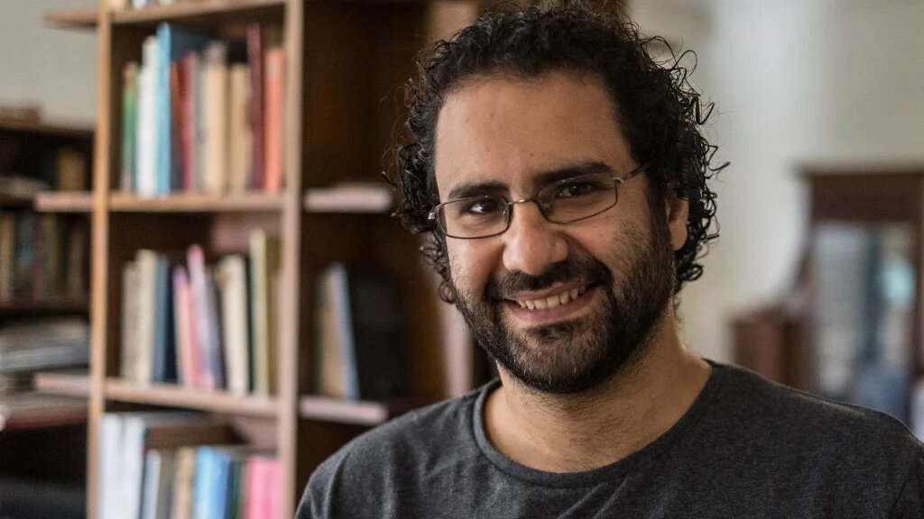 Egyptian activist and blogger Alaa Abd El-Fattah at his home in Cairo on 17 May 2019 (AFP)