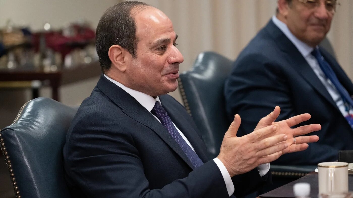 Egyptian President Abdel Fattah El-Sisi meets with US Secretary of Defense Lloyd Austin at the Pentagon in Washington on 14 December 2022.