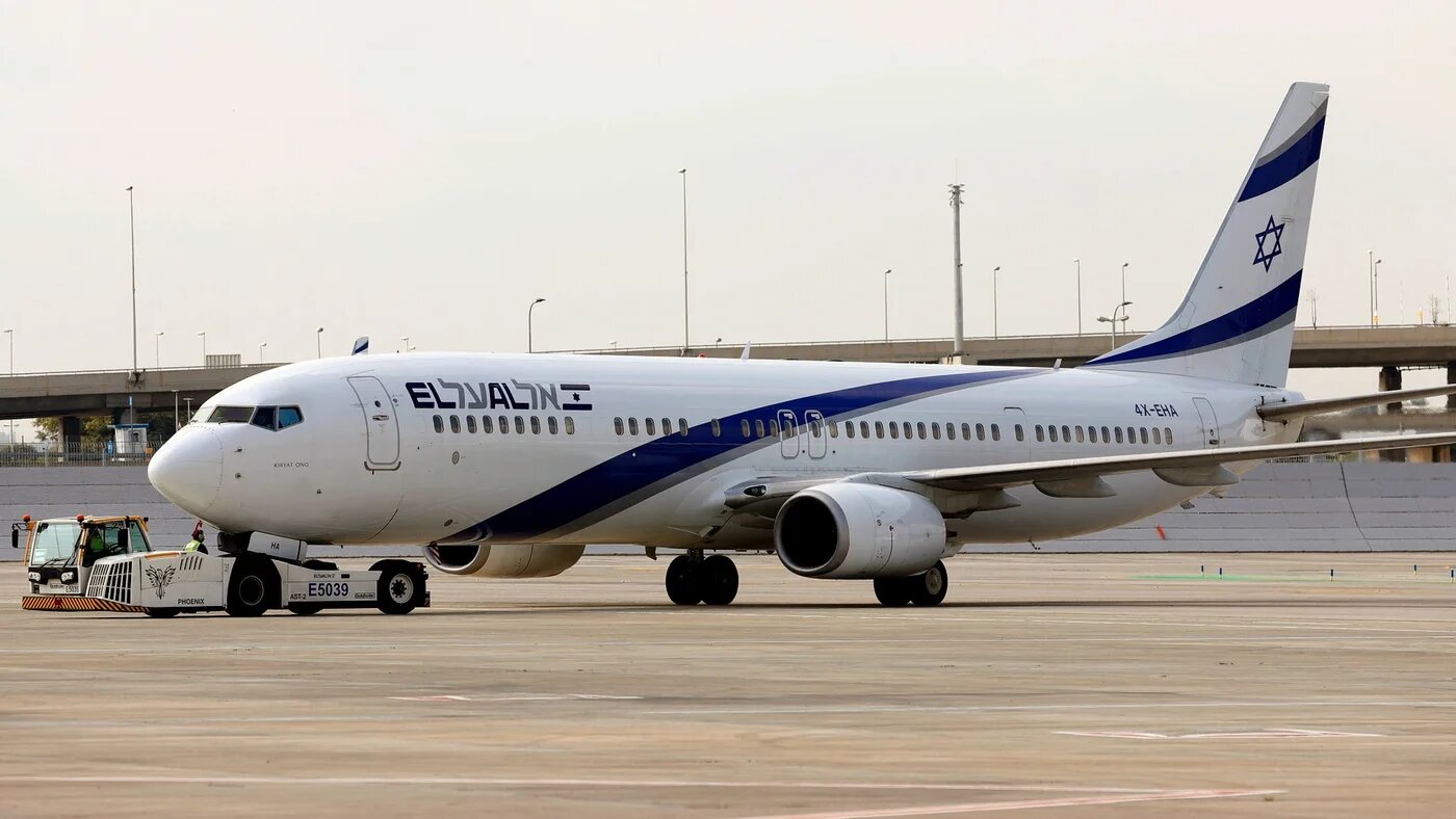 An Israeli Airlines El Al Boeing 737 at the tarmac in Israel's Ben Gurion International airport on the outskirts of Tel Aviv on 20 February 2022 (AFP)