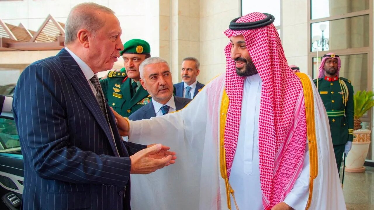 Turkey’s President Recep Tayyip Erdogan is received by Saudi Crown Prince Mohammed bin Salman in Mecca, Saudi Arabia, on 7 August 2026 (Saudi Press Agency/Handout via Reuters)