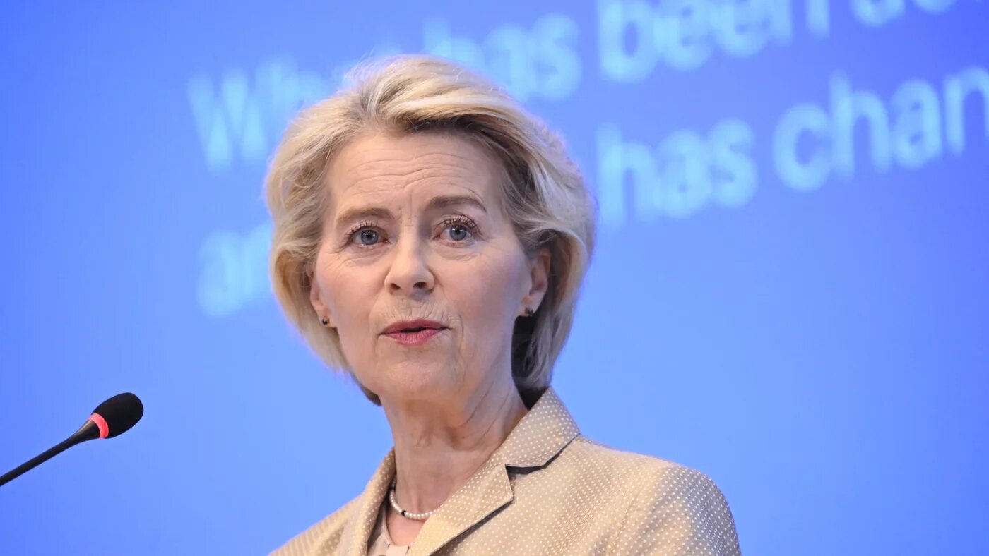European Commission President Ursula von der Leyen gives a press conference at the EU headquarters in Brussels, on 16 September 2025 (AFP)