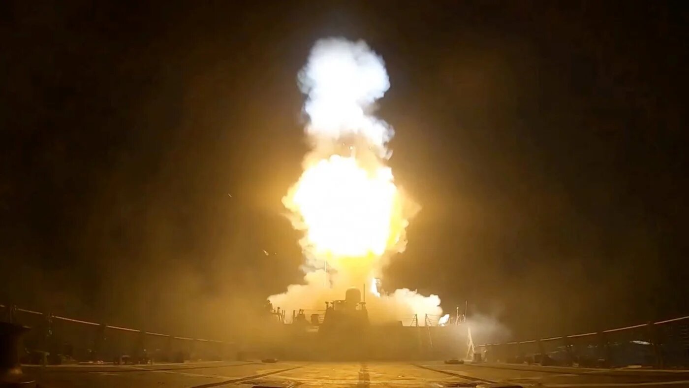 A projectile is fired during a third round of strikes this week against Iran, in this screengrab taken from a handout video released on 11 July 2026 by US Central Command (Centcom/Handout via Reuters)