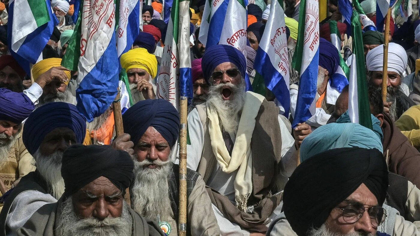 Farmers protest after the India-US trade deal announcement in Amritsar on 5 February 2026 (Narinder Nanu/AFP)