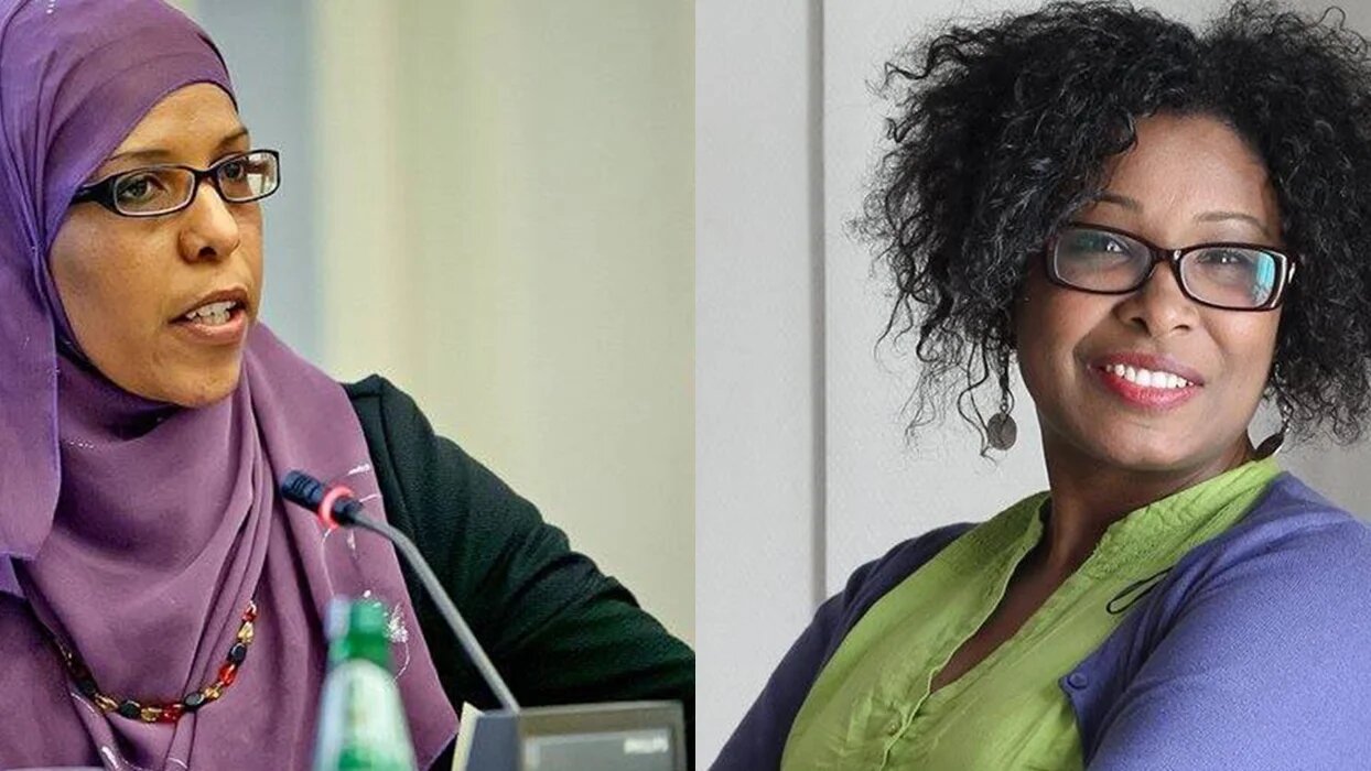 De gauche à droite, Huda Mzioudet et Maha Abdelhamid, deux fondatrices du mouvement "Voix des femmes tunisiennes noires"