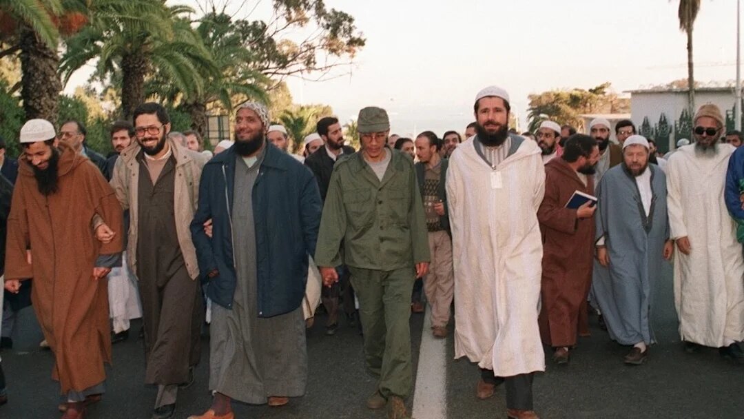 Manifestation du Front islamique du salut (FIS), le 18 janvier 1991 à Alger (AFP/Abdelhak Senna)