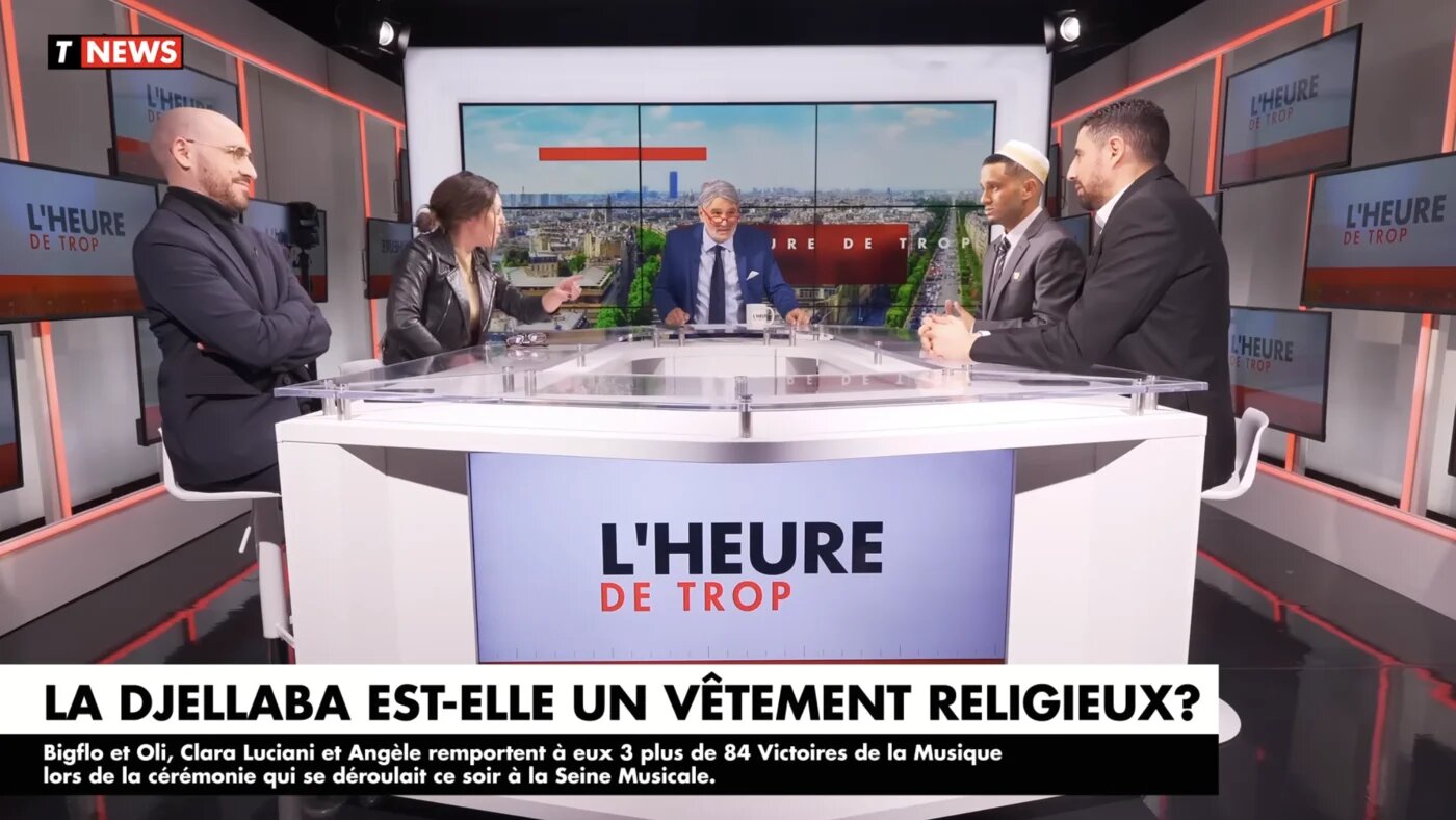 « L’Heure des pros », émission quotidienne de débat diffusée sur la chaîne CNEWS, dans laquelle différents chroniqueurs commentent l’actualité, devient  « L’Heure de trop » (capture d’écran)