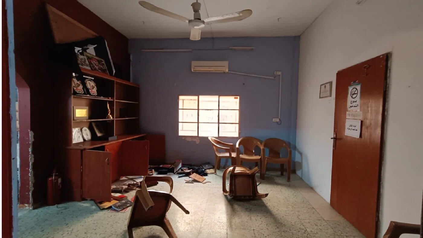 The theatre's offices in the aftermath of the raid on 13 December (ADNAN TOROKMAN)
