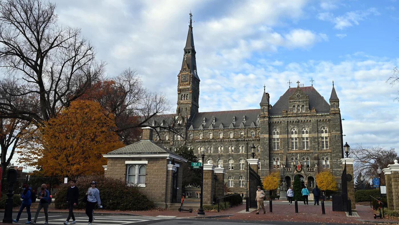 The Georgetown University campus, located in the Georgetown neighbourhood of Washington, on 3 December 2021 (Daniel Slim/AFP)