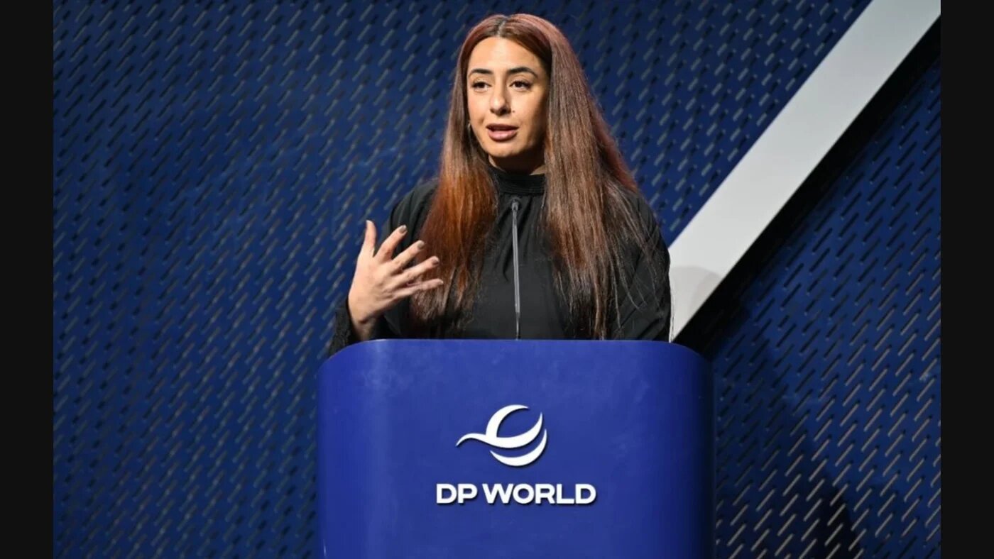 Hind al-Owais, the director of the UAE's Permanent Committee for Human Rights, takes part in an event at the DP World Pavilion in Expo City, Dubai, on 9 December 2025 (UN Global Compact UAE Network/Facebook)