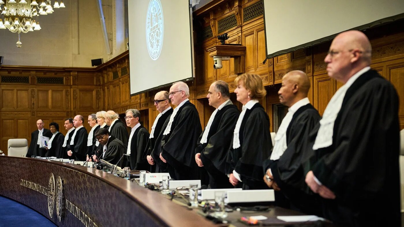 Judges at the International Court of Justice in the Hague, 12 January 2026 (AFP)