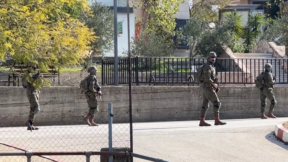 Israeli occupation forces raided the campus of Birzeit University, firing tear gas and live ammunitions at crowds on 6 January, 2026 (MEE/Mohammed Turkman)