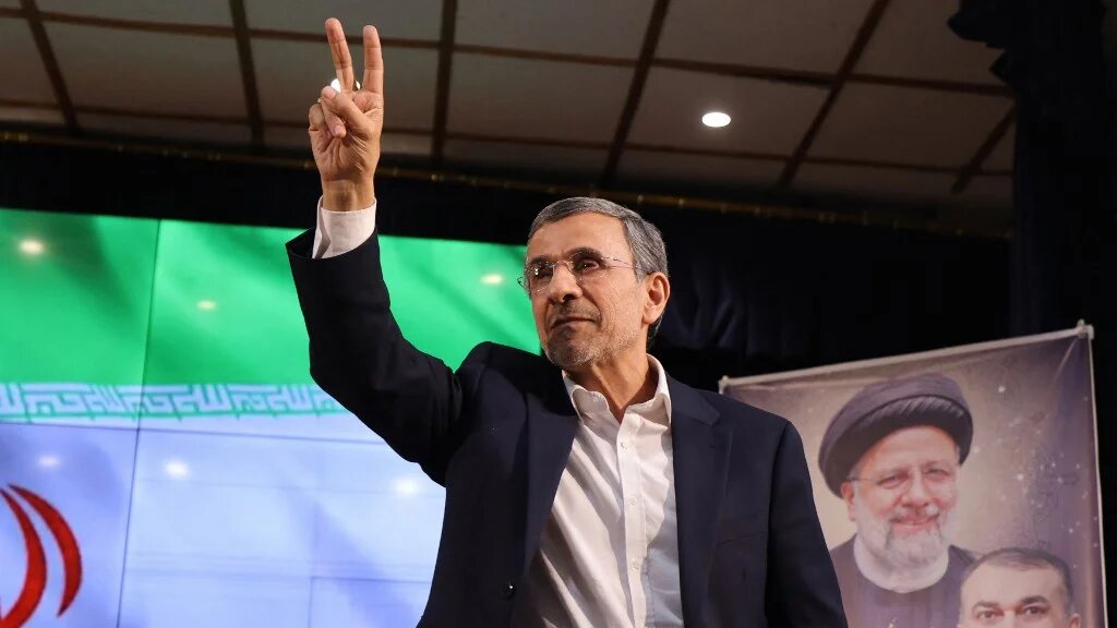 Former Iranian president Mahmoud Ahmadinejad is pictured in Tehran on 2 June 2024 (Atta Kenare/AFP)