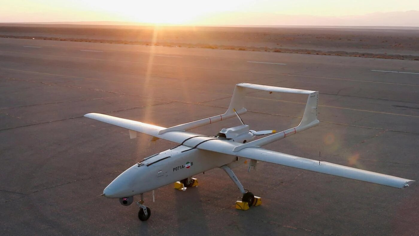 a drone during a military exercise in an undisclosed location in Iran 