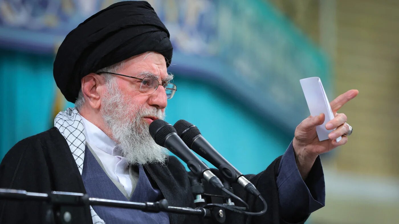 Iran's Supreme Leader Ayatollah Ali Khamenei addresses a meeting with the people in Tehran on 17 January 2026 (KHAMENEI.IR/AFP)