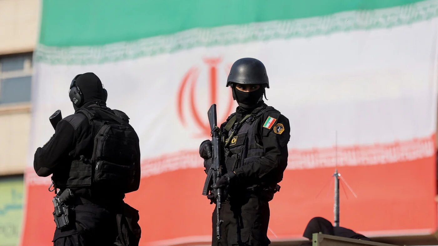Members of the Iranian police attend a pro-government rally in Tehran, 12 January 2026 (WANA/Reuters)