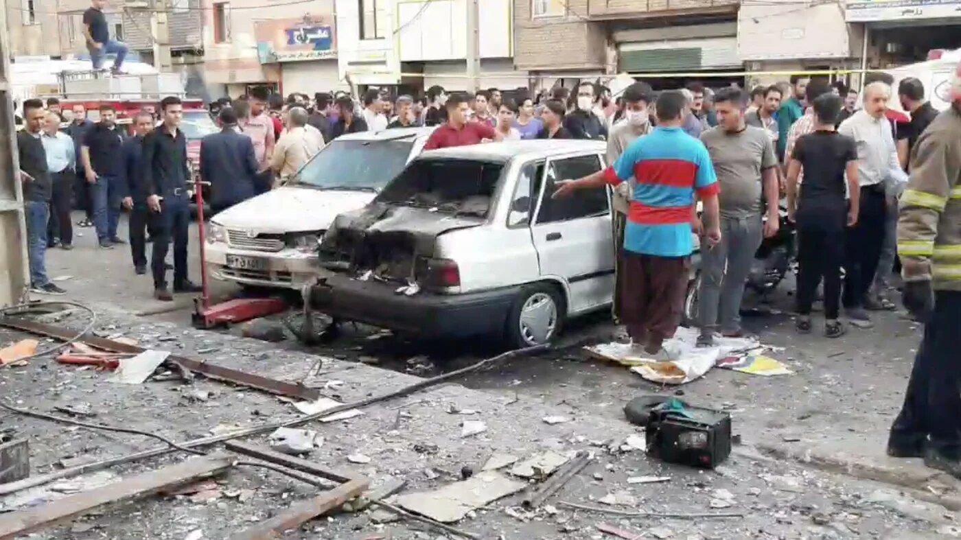 The explosion in Nasim Shahr county oustide of Tehran completely destroyed a battery workshop.