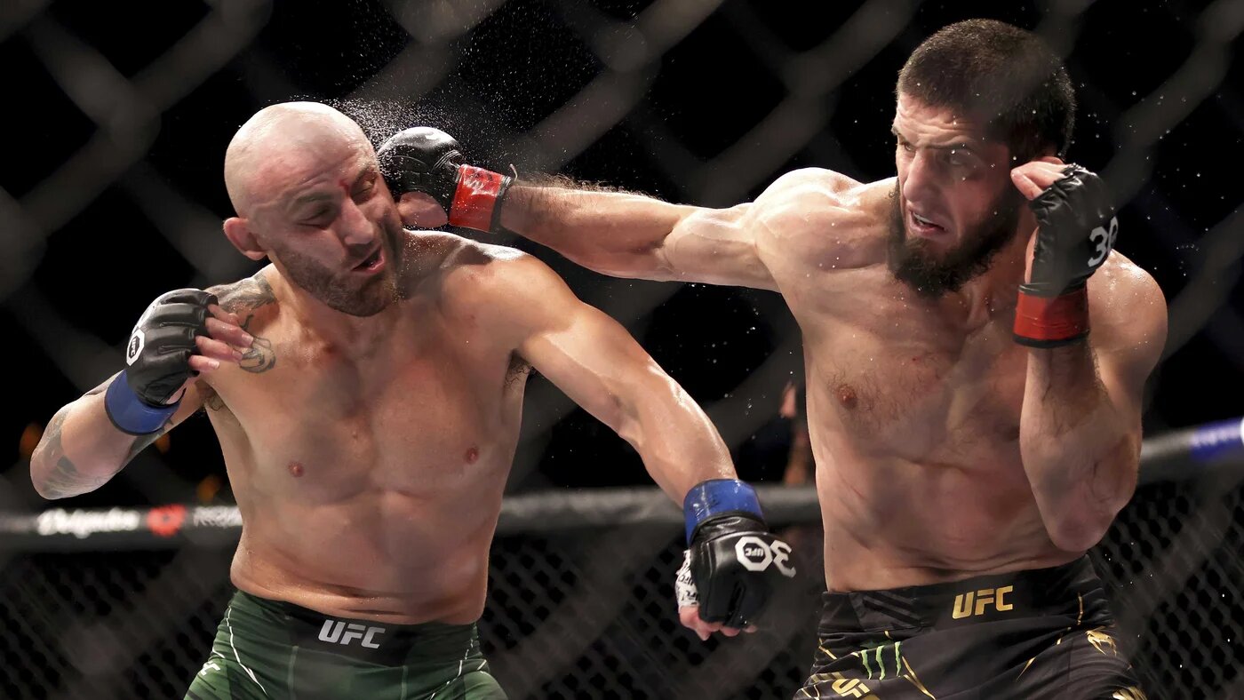 Islam Makhachev called on UFC fans to not forget about 'Syria and Turkey' after his successful title defence on Sunday (AAP Image/AP)