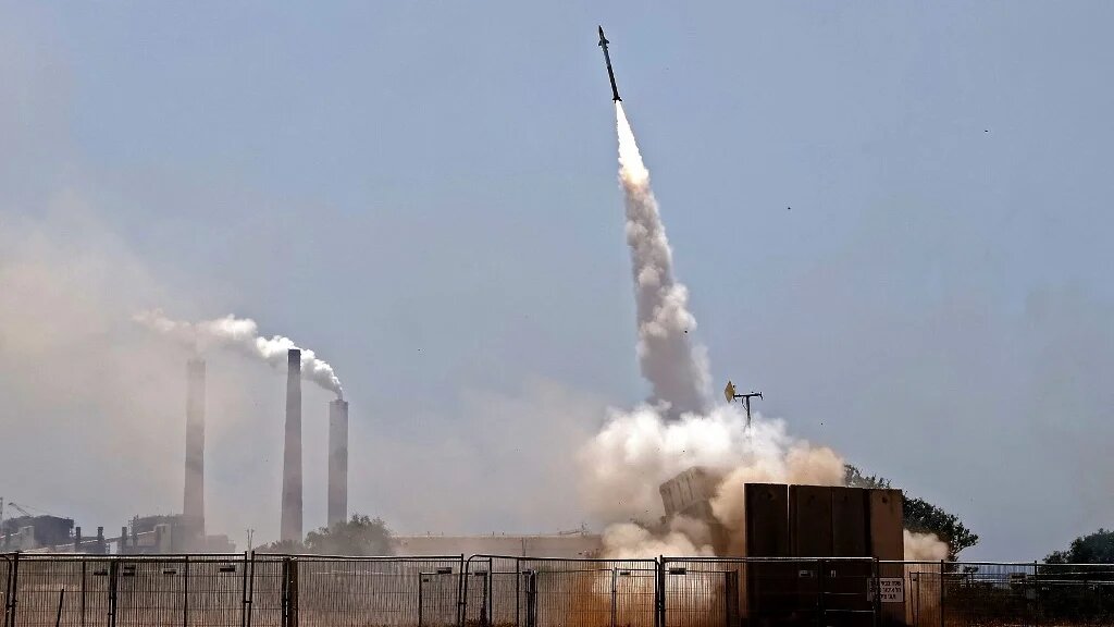 Israel's Iron Dome aerial defence system is launched to intercept a rocket above the southern city of Ashkelon, on 11 May 2021.