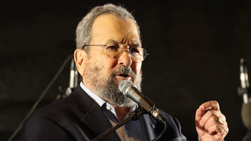 Former Israeli Prime Minister Ehud Barak speaks in Tel Aviv on 24 June 2023 (Jack Guez/AFP)