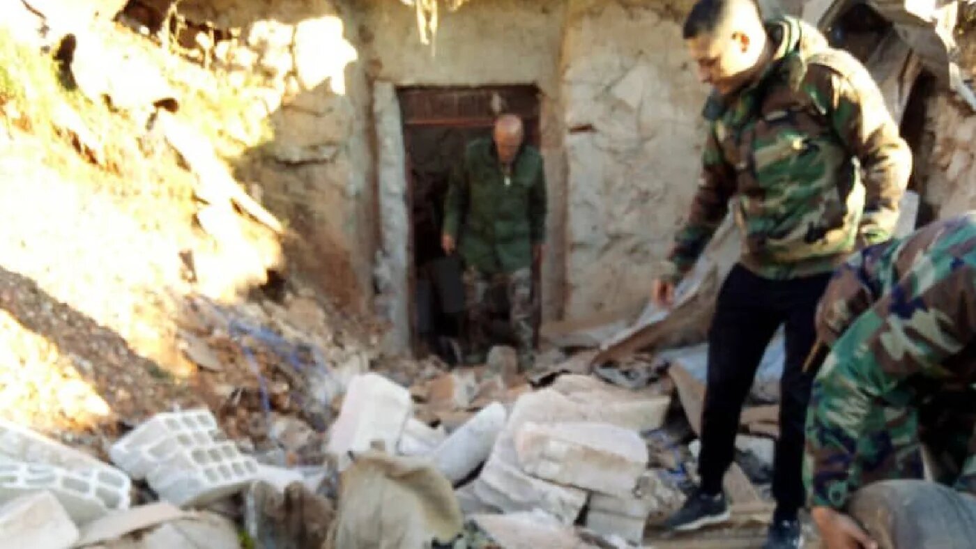 Scene from reported blast in eastern Lebanon which killed five Palestinians on 31 May 2023 (Screengrab) 