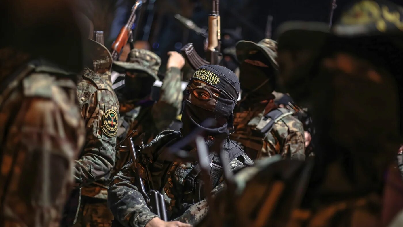 A Palestinian fighter from Saraya al-Quds, the military wing of Islamic Jihad, takes part in a military parade in the southern Gaza Strip. (Reuters)