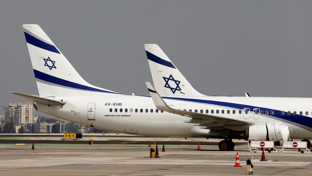 A file photo taken on 20 February 2022 shows Israeli Airlines El Al Boeing 737 planes on the tarmac in Israel's Ben Gurion International airport in Lod, on the outskirts of Tel Aviv (AFP)