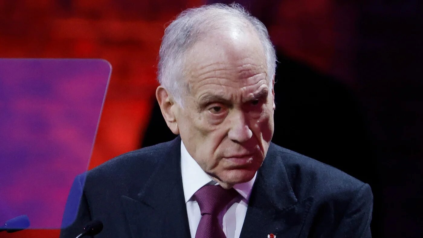 President of the World Jewish Congress Ronald Lauder makes an address on behalf of the major donors of the Memorial and Museum Auschwitz-Birkenau during commemorations on the 80th anniversary of the liberation of the German Nazi concentration and extermination camp Auschwitz-Birkenau by the Red Army, in Oswiecim, Poland on January 27, 2025. Wojtek RADWANSKI / AFP