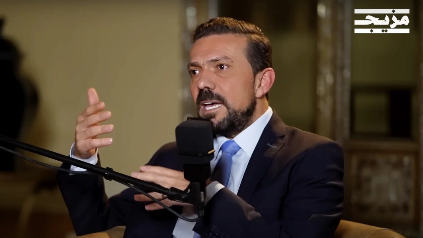 Kamel Saqr speaking to Al Arabiya's Mazeej Studios (Screengrab)