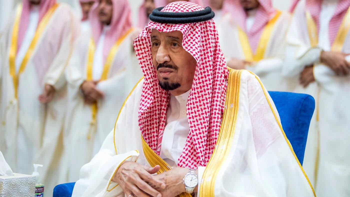 This handout picture provided by the Saudi Press Agency (SPA) shows Saudi Arabia's King Salman bin Abdulaziz at the Salam Royal Palace in Jeddah on 21 April 2023 (AFP/SPA)