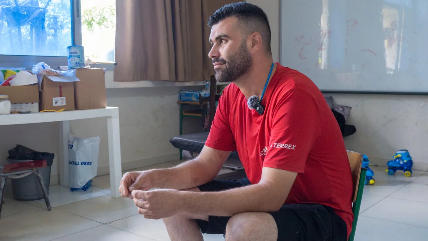 Hassan Bisher, 33, a taxi driver in Nabatieh, speaks about losing his home in the town of Kfar Tebnit (Gergana Krasteva/MEE)