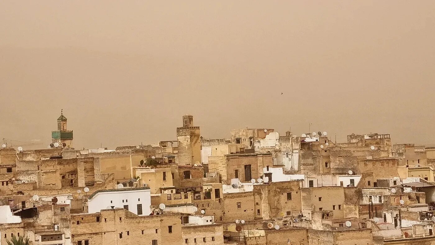 Photo de Fez (est), au Maroc, le 22 octobre 2023, en pleine tempête Bernard (Facebook/Bernard Pelay)