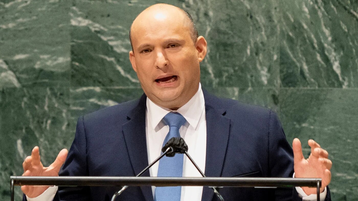 Israel’s prime minister Naftali Bennett addresses the 76th Session of the UN General Assembly, at the UN headquarters in New York, US, 27 September 2021 