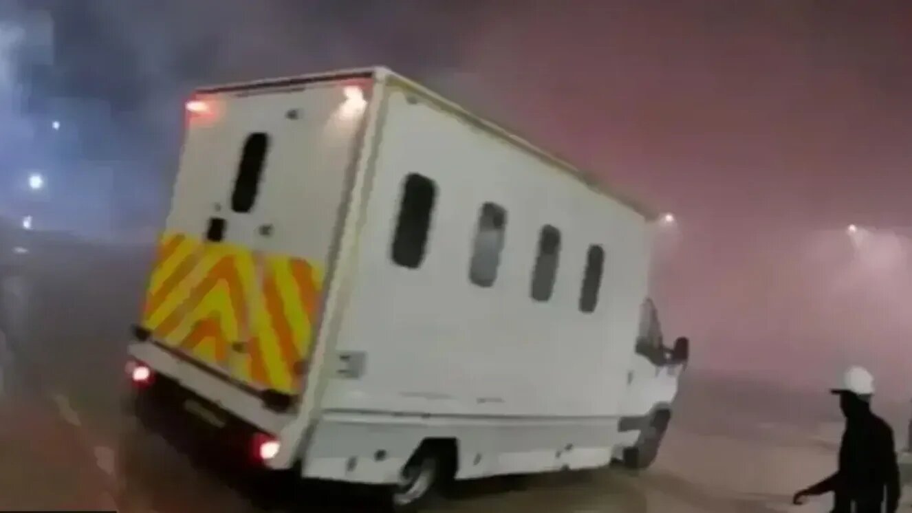 A van allegedly used by Palestine Action to break into the Elbit Systems factory in Bristol (X)
