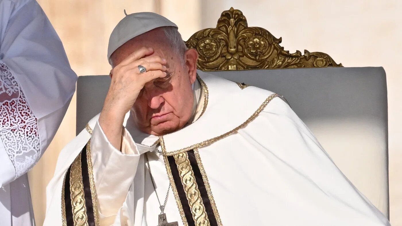 Pope Francis leads a mass on the opening day of the 16th Ordinary General Assembly of the Synod of Bishops, at St Peter's square in The Vatican, on 4 October 2023 (AFP)