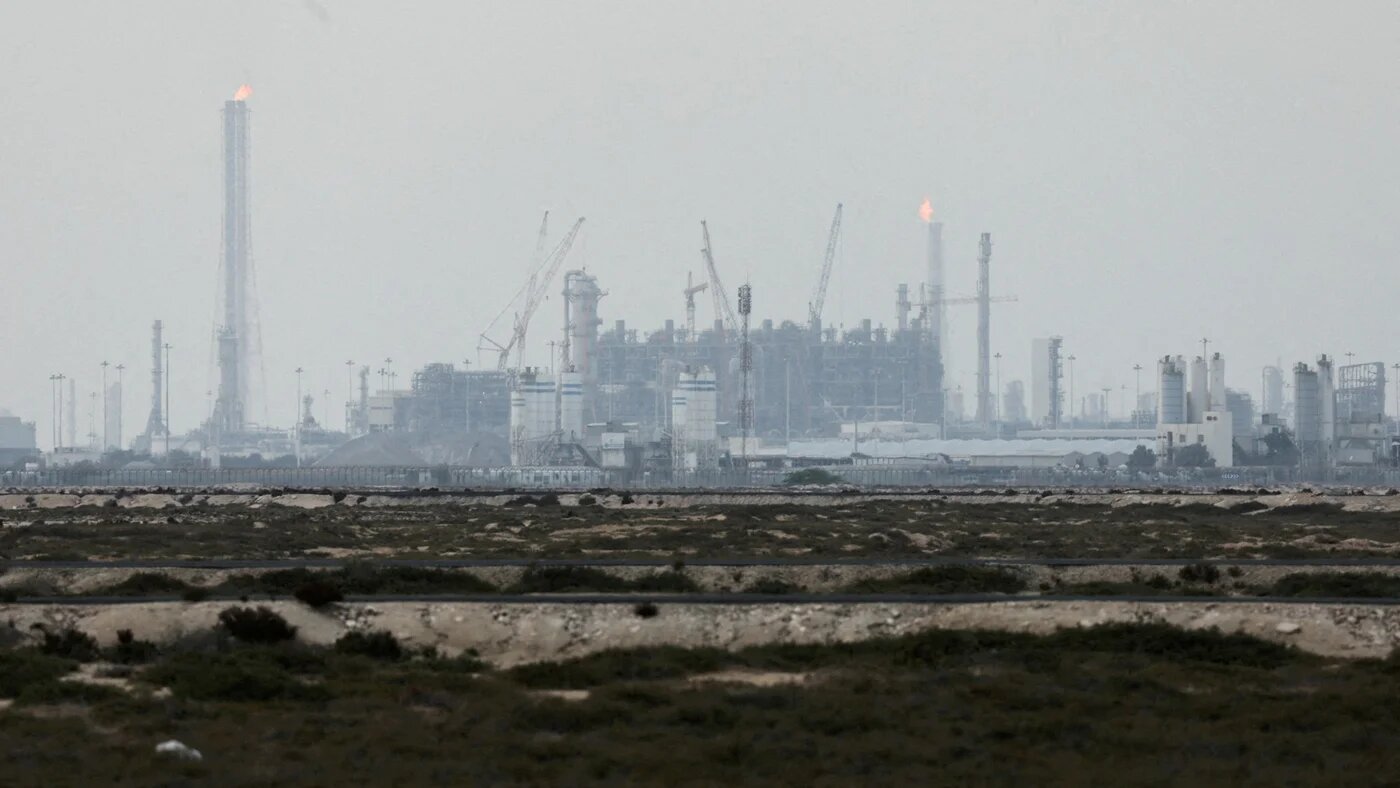 QatarEnergy's liquefied natural gas (LNG) production facilities, amid the US-Israeli conflict with Iran, in Ras Laffan Industrial City, Qatar on 2 March 2026 (Reuters/Stringer)